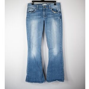 BKE Culture Stretch Jeans Womens 32 x 33 1/2 Blue Bootcut Distressed Wash